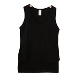 (マーシェル) Marshel マタニティ タンクトップ 授乳口付き ノースリーブ インナー カジュアル 妊婦服 おしゃれ ブラック L