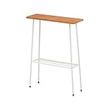 サイドテーブル プランタースタンド ラック スリム 幅40 アイアン 木製/ホワイト