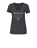 NFLジャクソンビル・ジャガーズWomen 's Winning Ranks半袖VネックTシャツ、スモール、チャコールヘザー