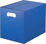 [2534347]ＴＲＵＳＣＯ　ダンボールプラスチックケースセット　３８Ｌ　暗青 TDPKMD