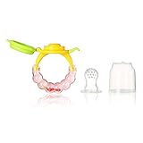 Rorychen BPA Free Fresh Food Milk Nibbler Feeder Ring Handle Baby Pacifier Nipple 1PC(Color May Vari