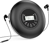 CDプレーヤー ポータブル Bluetooth 超軽量 CDウォークマン 語学学習 倍速再生 リピート機能 EQ音声効果 Micro SDカード対応 AUX機能 USB給電/乾電池 CDディスク MP3 CD-R CD-RWなどに対応 日本語説明書付き ブラック