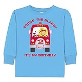 Inktastic – Fire Truck 2 nd Birthday Boy幼児用長袖Tシャツ カラー: ブルー