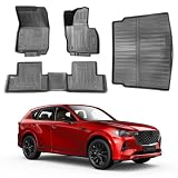 適合MAZDAマツダ CX-60 KH系フロアマット1-2列目 +ラゲッジマット専用設計2022年9月~現行 3D立体構造CX60フロアマットラゲッジマット荷室マットカーゴマットトランクマットラゲージトレイ防水マツダ CX-60 パーツ 縁高 TPE材質 耐摩擦 耐汚 折りたたみ式 取付簡単 カー用品