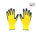 BesToop コンフォートグリップグローブ 保護手袋 農業 Ｍサイズ 5双パック、突き刺し防止、防水、スベリ止め、ウェットとドライの環境 植え付け、家事、作業用手袋、運送、荷物作業、園芸用手袋 (イ