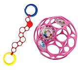 O'ball オーボール オーリンク (レッド) オーボールラトル (ベビーピンク) セット 外出 持ち運び (AM-12030R) by Kids II