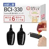 【エコッテ】 Canon (キヤノン/キャノン)用 BCI-330PGBK 純正用詰め替えインク ビギナーセット 顔料ブラック 30ml×2本 BCI-330XLPGBK PIXUS ピクサス TS7630 TS8730 TS8630 TS8530 TS8830