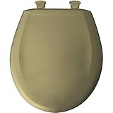 Round Closed Front Plastic Toilet Seat with Cover, Avocado Green [並行輸入品]