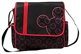 Disney Mickey Toss Heads Flap Diaper Bag, Black/Red, Large by Disney