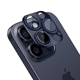 Apapeyaカメラ保護カバー iPhone 15 Pro/iPhone 15 Pro Max用 レンズ保護フィルム アルミ合金製＋AR高透過率強化ガラス アイフォン15プロに対応 カメラカバー 全面保護 0.25mm超薄 一体型レンズ保護フィルム レンズ保護ケース アイフォン15プロ マックスに対応 防爆裂・耐衝撃・スクラッチ防止・露出オーバー防止・ケースに干涉なし（1枚）ブルー