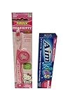 Children's Soft Toothbrush Travel Kit Bundle - Hello Kitty Toothbrush with Suction Cup and 4.8 Oz Ai