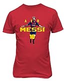 レッドリオネル・メッシFCバルセロナAir SoccerメンズTシャツ