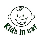赤ちゃん kids in car カッティング ステッカー ダークグリーン 深緑