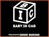 BABY IN CAR ステッカー キューブ 車 ガラス 給油口 白 #P01.