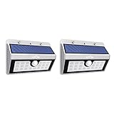 Litom 20 Big LED Solar Power Lights Outdoor Solar Lights Weatherproof Lights for Garden Silver-2Pack