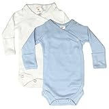 Preemieベビー長袖着物ボディースーツwith Foldedミトン( 2 - Pack )新生児