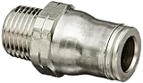 Legris 3675 56 11 Nickel-Plated Brass Push-to-Connect Fitting, Inline Connector, 1/4 Tube OD x 1/8 N