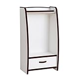 【地球家具】【キッズ収納】子供用 服かけ 安全設計 完成品 安心やわらかEVA素材 おしゃれなハンガーラック 日本製(ブラウン, スリム)