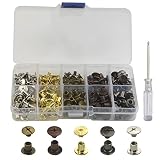 XINMEIWEN 100セットシカゴスクリューアソートキットDIYレザークラフト用両面レザースクリューリベット（6MM）