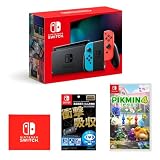 Nintendo Switch 本体 (ニンテンドースイッチ) Joy-Con(L) ネオンブルー/(R) ネオンレッド+【任天堂ライセンス商品】Nintendo Switch専用液晶保護フィルム 多機能+Pikmin 4(ピクミン 4) -Switch (【Amazon.co.jp限定】Nintendo Switch ロゴデザイン マイクロファイバークロス 同梱)