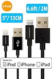 [Apple MFi Certified] HomeSpot Sync & Charge 5 & 6.6ft Value Pack Lightning Cable 8 pin Lightning to