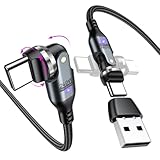 TUNKIA PD 240W USB Type C ケーブル USB-C to USB-C Ｌ字型 540°回転可5A急速充電 データ転送可 タイプc 充電ケーブル AndroidなどType-C機種対応（ブラック） (1M)