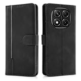 【CASAFUNY】向けの Xiaomi Redmi Note 14 Pro 5G ケース 手帳型 耐衝撃 高質PUレザー 用の Xiaomi Poco X7 5G ケース手帳型 おしゃれ ビジネス風 携帯カバー レドミノート14pro5g カバー 軽量 対応 Redmi Note 14 Pro 5G スマホケース シンプル お洒落 カードポケット マグネット開閉式 スタンド機能(ブラック)