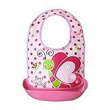 Tovadoo ベビー 食事用エプロン 蜂柄　ポケット付き EVA製 防水　水洗い簡単　出産祝い　プレゼント 六色入　35cm*25cm