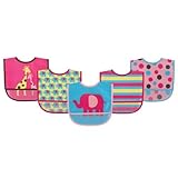 Luvable Friends Waterproof Bib 5-Pack, Pink by Luvable Friends [並行輸入品]