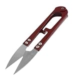 uxcell　糸春はさみ　切削工具　金属構造　鋭い刃　ブルゴーニュ　シルバートーン　10.9 x2.2x1.1cm