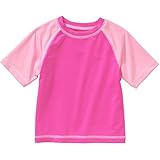 ベビー乳児op半袖ラッシュガードシャツTop UPF 50 + カラー: ピンク