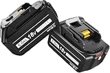 VANKO 互換 マキタ 18v バッテリー BL1860B 6.0Ah大容量 2個セット マキタ バッテリー 18v BL1815N BL1820B BL1830B BL1850B BL1860Bなど対応可能 BMS基板搭載 多数保護機能付き LEDランプ残量表示 PSE、CEマーク認証取得済み (ブラック)