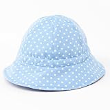 笑顔でおでかけベビー帽子・ハット（日本製）　水玉（水色地に白ドット）　B20007