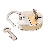 真鍮とクロムメッキPadlock Pirate Treasure Chest 2キー3 " x 2 "