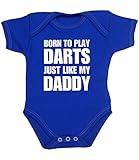 BabyPrem赤ちゃんクリーパーBorn To PlayダーツLike Daddyコットン新生児12か月 カラー: ブルー