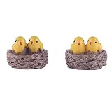 Forteng ドールハウス ミニチュア イエローの鳥 クラフト マイクロ風景 装飾品 アクセサリー 庭の装飾