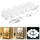 LEDGLE 12W 女優ミラーライト ハリウッドライト ミラーライト ドレッサーライト メイクアップ 12個LED電球 USB給電 DC 5V 5段階調光 調色可能 150ルーメン IP67防水 長