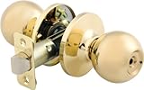 Brinks 2112-105 Ball Style Door Knob with Privacy Key for Bedroom and Bath, Polished Brass by BRINKS