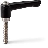 NBK 機械要素部品 クランプレバー(おねじ)フラットタイプ LHMS-8-16-BK (黒)