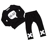 Lovoski 赤ちゃん　コットン　長袖　Tシャツ　ズボン　衣装　上下セット　普段着　部屋着　通気性　柔らかい　全4サイズ - 90