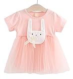 YY-Natuhi ベビー服 子供服 女の子 ワンピース 半袖 カジュアル 女児 かわいい ドレス キッズ スカート 入園式 卒園式 赤ちゃん 七五三 出産祝い ベビースーツ 綿 春夏 ウサギ リボン