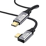 USB C ケーブル Type-C 充電 L字【PD対応 100W急速充電/ USB 3.2 標準 10Gbpsデータ転送】 USB-C to USB-C 超高速充電 4K/60Hz映像出力 超高耐久 ナイロン編み タイプC対応 (1.5m)