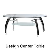 センターテーブル 楕円形ガラス天板のセンターテーブル ブラウン 天板強化ガラス