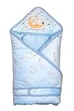 Light Blue Minies Baby Wrap, Swaddle, Blanket, Soft Organic Cotton, Best Baby Shower Gift for Boys, 