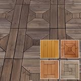 ウッドデッキパネル 天然木 【ダークブラウン】 54枚セット (Dタイプ)