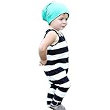 ベビー服 ロンパース・カバーオール、杜屋トヤ 洋式　女の子　赤ちゃん カジュアル　ファッション　遊び　お出かけ　プレゼント Boys Girlsノースリーブストライプロンパー衣装