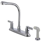 Kingston Brass FB2751NDL 7-Inch in Spout Reach NuvoFusion 8-Inch Centerset Kitchen Faucet with White