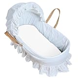 Kushies Percale Fitted Bassinet Sheet, White by Kushies