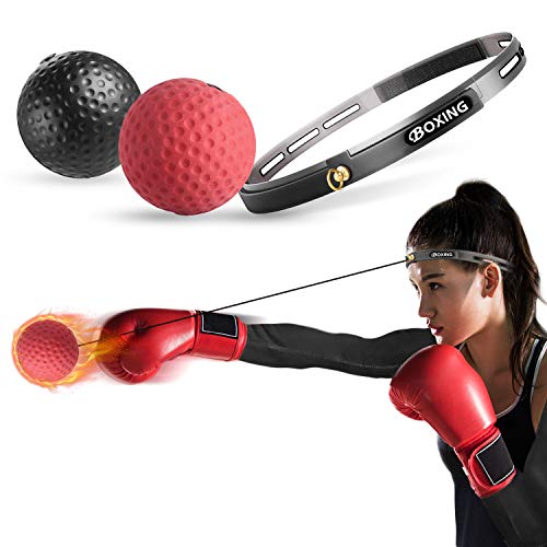 パンチングボール ボクシング ボール 格闘技 打撃練習 フリー戦闘 Cinsey 軽量 練習用ボー 反射神経　動体視力 迅速な対応能力など鍛え (ブラック＋レッド) トレーニング