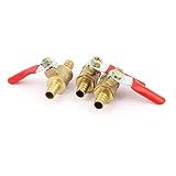 uxcell　ボールバルブ　空気　ガス　水道管アウトレット　180度　コントローラー　8mm外径　3個入り